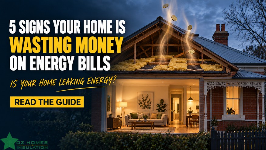 Your heater's working fine. Your ceiling might not be. ❄️

A surprising amount of your home's heat can escape through the ceiling and almost 60% of Victorian homes have no ceiling insulation or are under-insulated.

So how do you know if you're losing money heating your roof space?
We've put together a guide covering 5 signs your home could be wasting energy through the ceiling, from rising energy use to cold rooms and what to look for in your roof space. 

And we have a GOOD NEWS FOR VICTORIAN HOMEOWNERS 🎉
From 1 October 2026, eligible Victorian homes with uninsulated or under-insulated ceilings can access a ceiling insulation discount through the Victorian Energy Upgrades program.

👉 Read the full guide: https://ozhomesinsulation.com.au/signs-home-wasting-money-energy-bills/

That could make upgrading your ceiling insulation more affordable while helping your home stay warmer in winter and cooler in summer.

📞 1300 383 802� 🌐 ozhomesinsulation.com.au�📍 Serving Melbourne & regional Victoria

#OzHomes #OzHomesInsulation #CeilingInsulation #EnergyBills #MelbourneHomes #VictorianEnergyUpgrades #HomeInsulation